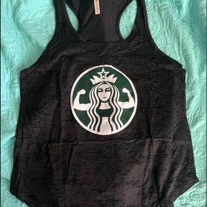 Ever Hottie Starbucks Parody burn out tank top
